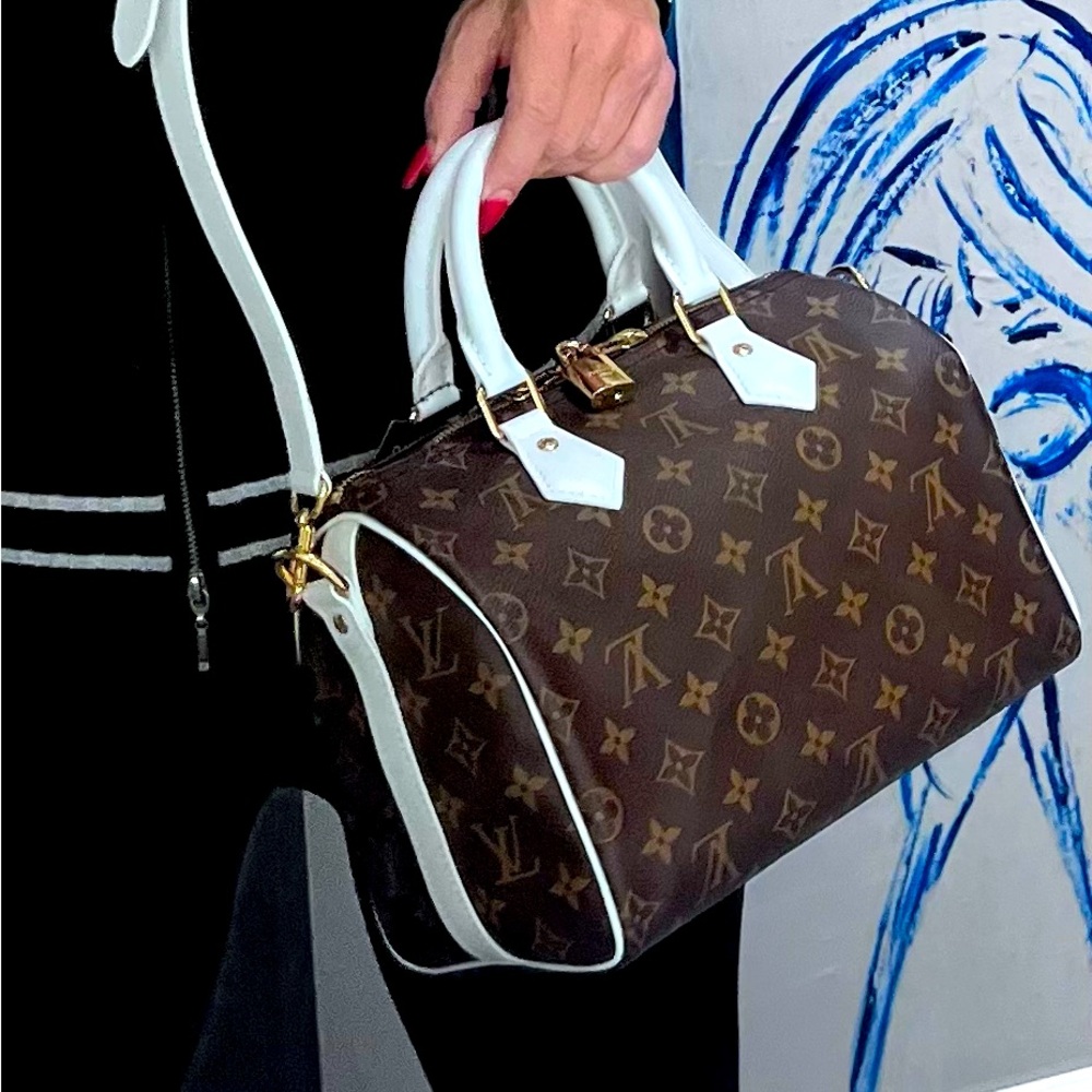 Louis Vuitton Brown and White Satchel